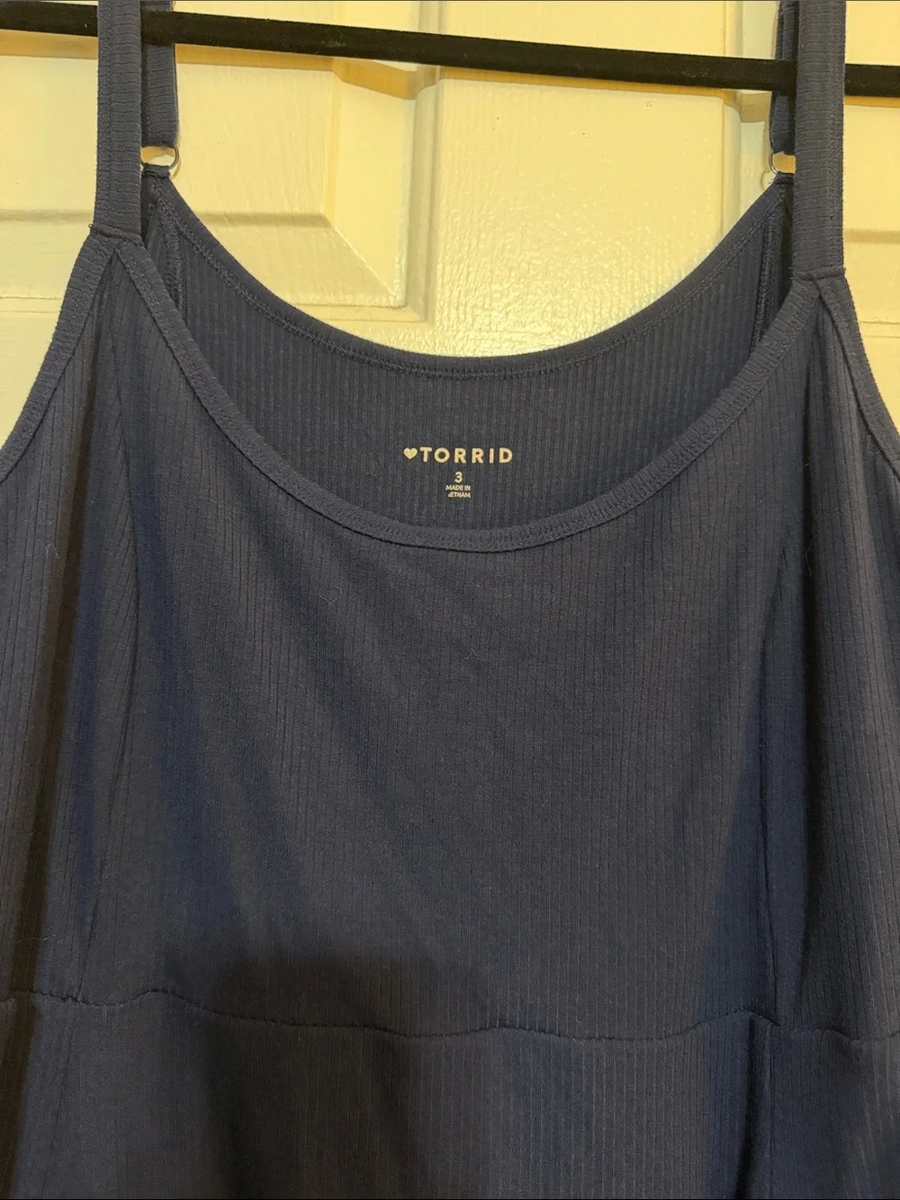 torrid Navy Adjustable-Strap Ribbed Tank Dress - Picture 2 of 4
